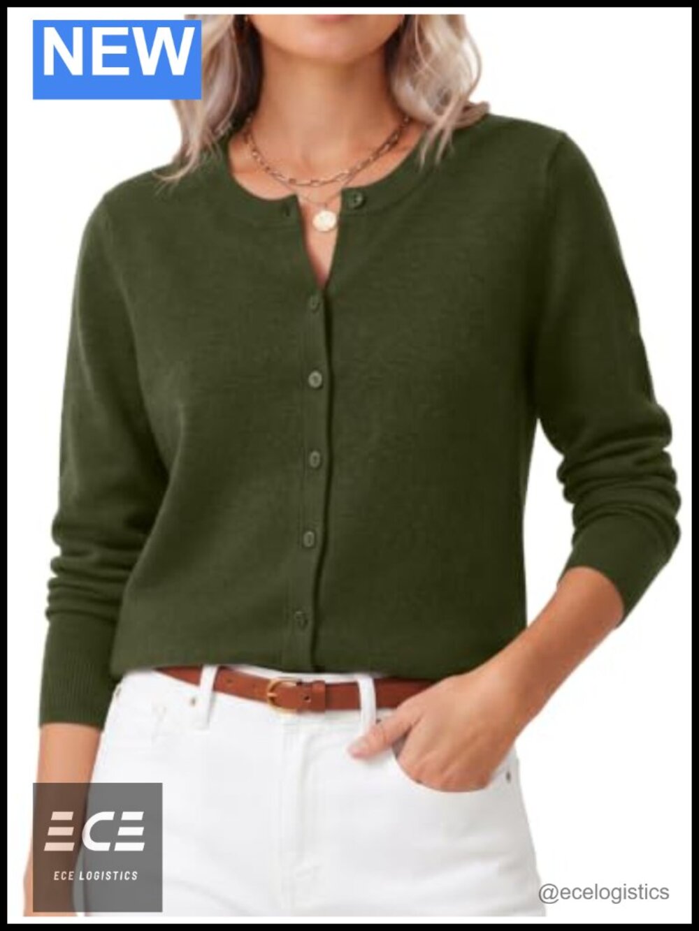 Business Casual Lightweight Button-Front Cardigan Sweater